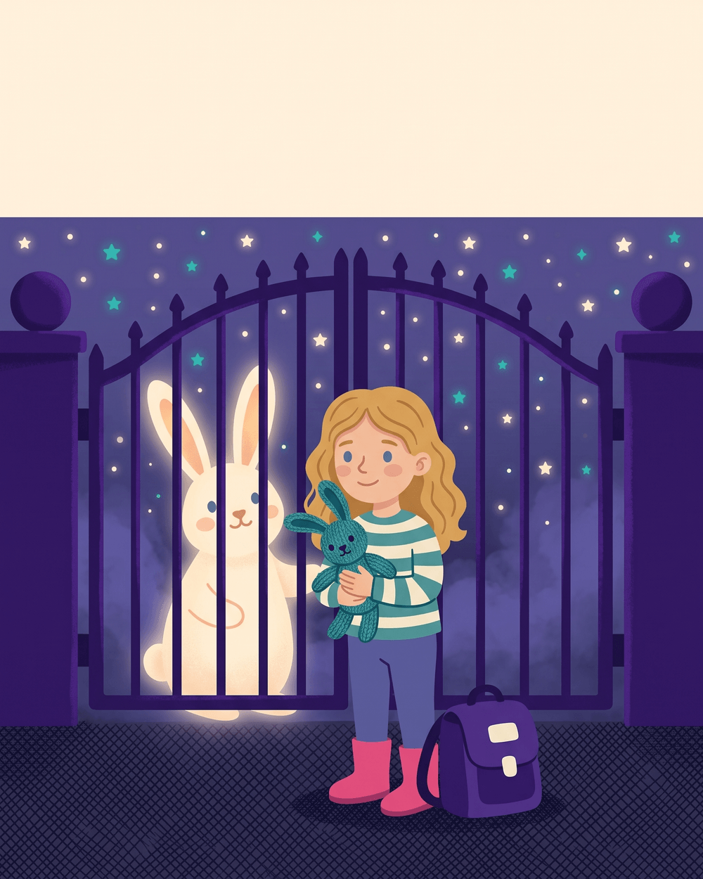 Cover of The Big First Day — a storybook in the Wild Imagination / Dream-Logic style.