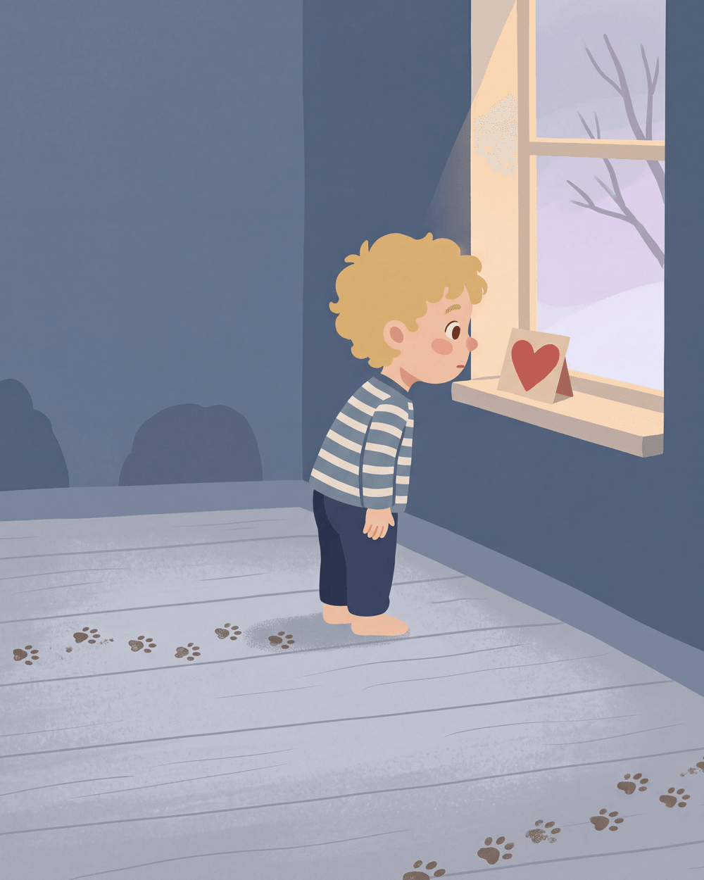 Cover of Who Left a Heart? — a storybook in the Quiet Bedtime Lullaby style.